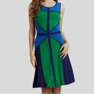 BCBGMAXAZRIA Color Blocked Jersey Dress